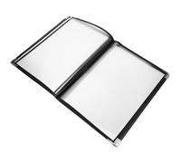 Mikinona Couverture de Menu Plastique 8 Pages 16 Vues Coins Blancs, Porte-Menu Transparent Adapté aux Hôtels, Bars et Salons de Thé