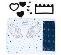 Mikinona Couverture Mensuelle Bébé en Flanelle Douce Couverture Photo Souvenir Unisexe Cadre Cœur Noir Accessoire Photo pour -Nés Lavable en Machine pour Shower et Baptême