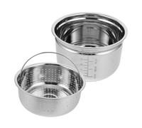 Mikinona Cuve Intérieure Inox pour Autocuiseur Électrique avec Panier Vapeur et Égouttoir Revêtement Antiadhésif Séparation Riz et Bouillon pour Cuisson et Drainante