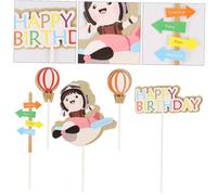 Mikinona Décorations pour Gâteaux en Papier Thème Aviation 25 Pièces Pics à Gâteaux Double Couche Rose pour Fêtes D’Anniversaire Garçon et Filles Décorations Gâteau Originales et Sûres