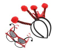 Mikinona Déguisement Accessoire Set Serre-tête et Lunettes Ladybug Léger pour Carnaval Fête Anniversaire Cosplay