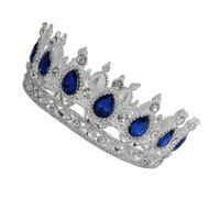 Mikinona diadème de mariée couronne princesse couronne de princesse Accessoires de mariée Coiffe de mariée décorations mesdames Diadèmes rond Caches de mode Couronne pour la mariée Blue