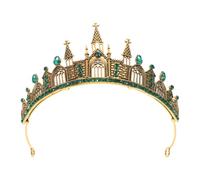 Mikinona Diadème Gothique en Alliage Léger, Couronne de Cristal Sombre Vintage, Accessoire pour Concours de Beauté, Cosplay et Séance Photo, Style Sombre pour Bal de Promo et Cérémonie