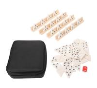 Mikinona Domino Triangle Bois avec Support et Étui de Voyage Jeu de Société Portable pour Adultes et Garçon Fille Set de Dominos Stratégiques et Éducatifs pour Famille