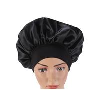 Mikinona Élastique Large pour Cheveux Longs 56-58 CM Haute Satin Noir Accessoire de pour Dormir et la Coiffure