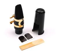 Mikinona Embouchure de Saxophone Alto Ensemble Complet avec et Coussinets avec Capuchon et Boucle en Plastique et Métal pour Débutants et Musiciens