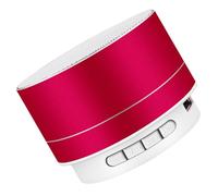 Mikinona Enceinte Portable sans Fil LED, Mini Enceinte Métal Rouge Lecteur Carte Mémoire, Compacte Et Mobile pour Audio 360° Et Musique en Extérieur