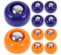 Mikinona Ensemble 20 Pièces Accessoires de Jeu de Palets, Boules de Curling Mini 40 Mm en Polypropylène Solide, Couleurs Bleu et Orange, pour Jeu de Palet Intérieur et Extérieur, Loisirs