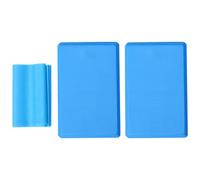 Mikinona Ensemble 3 Pièces Bloc de Yoga Mousse Haute Densité Bleu Ciel 2 Briques Sangle de Traction 15 M 8 Kg Accessoires Pilates Danse Débutants pour Étirement et Équilibre