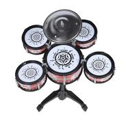 Mikinona Ensemble Batterie pour Garçon et Filles Moyen, 5 Tambours Siège, Batterie de Simulation Éducative en Plastique Solide, Musical Ludique pour Développement et Apprentissage