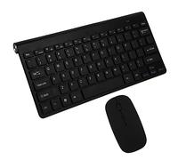 Mikinona Ensemble Clavier et Souris sans Fil Silencieux PC Compact Minimaliste 2,4 Ghz Bureautique Voyage Noir