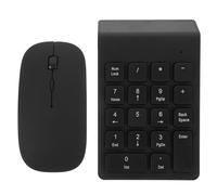 Mikinona Ensemble Clavier Numérique sans Fil et Souris Portable Compact pour Ordinateur Bureau Maison, Combinaison Clavier et Souris sans Fil Noire, Connexion Rapide Pratique