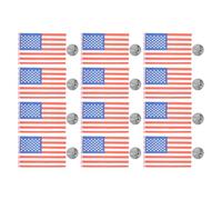 Mikinona Ensemble de 12 Drapeau Américain Décoratif pour Bureau avec Base Plastique, Drapeau de Table 21cm pour Réunion et Fête de L'indépendance
