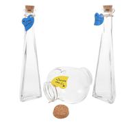 Mikinona Ensemble de 3 bocaux en Verre pour rituel du Sable de Mariage, Contenant Vide, Usage Polyvalent, Design élégant pour présent à Famille et Amis Couleur Aléatoire