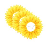 Mikinona Ensemble de 3 Couvre-chefs Tournesol en Tissu Doux Jaune 42 Cm pour Garçon et Filles, Accessoires de Fête et Déguisement, Coiffe Rigolote pour Carnaval et Couleur Aléatoire
