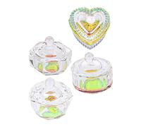 Mikinona Ensemble de 4 coupelles en cristal pour nail art pour liquide acrylique pour femme