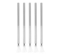 Mikinona Ensemble de 5 Stylos pour Nail Art à Rayures en Acier Inoxydable, Pinceaux de Précision Ultra-fins Texture Quadrillée, Accessoires Multifonctions pour Dessins et Détails