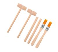 Mikinona Ensemble de 6 Outils D'excavation pour Garçon et Filles Petit Marteau en Bois, Burin et Brosse Kit D'archéologie et Fouilles de Pierres Précieuses, Éducatif Stem pour Garçons