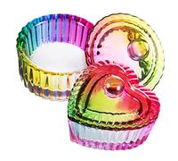 Mikinona Ensemble De Coupelles À En Verre Coupelles Dappen Pour En Acrylique Bol De Rangement Avec Couvercle Forme Ronde En Forme De Cœur Rangement Coloré