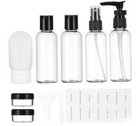 Mikinona Ensemble De Flacons Vides De Voyage 80ml Portable, Bouteilles De Toilette Rechargeables Transparentes, Contenant Pour Soins Personnels, Paquet De Rangement Inclus, Pour Voyages Et Vacances