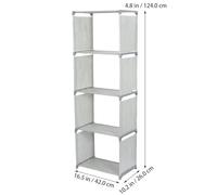 Mikinona Étagère de Bureau Niveaux Plastique Gris Rangement Modulable pour Fournitures Bibliothèque Compacte pour Maison et Bureau