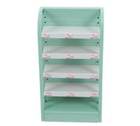 Mikinona Étagère Miniature de Supermarché Verte E, Meuble de Rangement Multi-Niveaux en Plastique Robuste, Accessoire pour Maison de Poupée, Présentoir Mini pour Jouets Alimentaires,