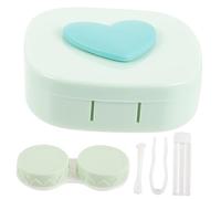 Mikinona Étui à Lentilles De Contact Carré Porte-Objectif Compact Plastique Résistant Miroir Intégré Voyage Quotidien Transport Hygiénique pour Porteurs De Lentilles