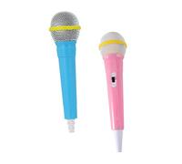 Mikinona Faux Microphones Accessoires de Microphone en Plastique Légers Lot de 2 pour Garçon et Filles pour Jeux D'imagination et Fêtes Costumées