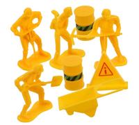 Mikinona Figurines de Travailleurs Miniatures pour Décoration Gâteau Thème Chantier Réalistes pour Fête Anniversaire