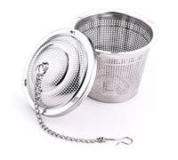 Mikinona Filtre à Thé Passoire Infuseur en Acier Inoxydable 304 Grosse Taille Fond Plat pour Infusion de Tisanes en Vrac et Épices, Usage Maison et Voyage, Compatible Lave-vaisselle