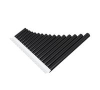Mikinona Flûte de Pan en Résine 16 Tubes Clé de Do Noire Instrument de Musique Scolaire pour Débutants Coordination Œil-main et Apprentissage Musical
