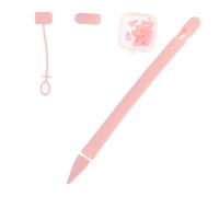Mikinona Housse de Protection Pratique pour Stylet Compatible avec Apple Pencil Étui Silicone Dérapant et Chute avec Pointes de Rechange et Carton Rose