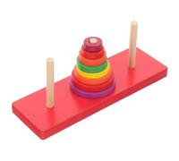 Mikinona Jeu de Tour de l'anneau en Bois Multicolore Éducatif Empilage pour Bébés, Blocs en Bois Naturel pour Développement Cognitif, Coordination Œil-Main et Reconnaissance des Couleurs