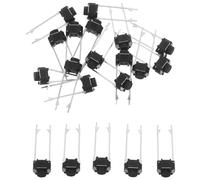 Mikinona Kit de 40 boutons-poussoirs tactiles : interrupteurs momentanés pour plaque d'essai - mini boutons électroniques ronds pour projets électroniques DIY, 6 x 5 mm, noirs