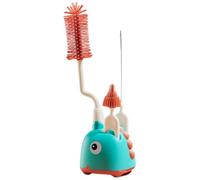 Mikinona Kit de Brosses de Nettoyage pour Biberons avec Support Brosse Longue pour Pailles Tétines et Gobelets Pratique et Écologique Vert