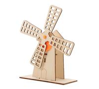 Mikinona Kit Éolienne DIY Bois avec Système Engrenage Rotatif pour Garçon Fille Éducatif Stem pour Expériences Scientifiques et Construction Manuelle