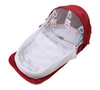 Mikinona Lit de Voyage Pliable pour Bébé avec Moustiquaire, Matelas Respirant, Lit Portable Multifonction, Tente de Voyage Légère avec Paquet à Dos Rouge, Camping et Randonnée