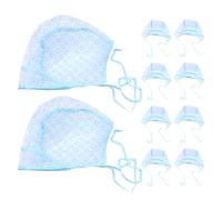 Mikinona Lot de 10 Bonnets de Teinture Capillaire Perforés en Plastique Bleu avec Cape D’épaule, Réutilisables pour Mèches, Accessoires Coiffure Professionnels pour Coloration Précise