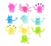 Mikinona Lot de 10 Marionnettes à Doigts Créatures en TPR Anti-déchirure, Jeu de Rôle Conteur, Couleurs Variées, Jouets Compacts et Légers pour Garçon et Filles et Spectacles D’Histoires