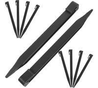 Mikinona Lot de 10 Piquets de Jardin Noirs en Plastique, Piquets pour Fixer Bâches et Paillages, Clous de Bordure Résistants et Étanches, pour Jardinage, Camping et Aménagement Extérieur