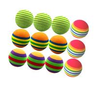 Mikinona Lot de 12 D'entraînement en Mousse Eva Colorées pour Golf, Boules Légères à Rayures Multicolores, Jouets Indoor pour Animaux de Compagnie, de Jeu Sûres