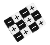 Mikinona Lot de 12 Dés Dés Acryliques Noirs et Blancs Signes Plus et Moins de Jeu 6 Faces pour Garçon et Filles Jeux de Société et Fêtes Lecture Facile Équilibrés