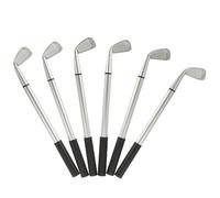 Mikinona Lot de 12 stylos à bille de golf, en alliage d’aluminium, mini accessoires de golf, noirs, pour hommes, pour décoration de bureau, ne se déforme pas facilement