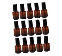Mikinona Lot de 15 Flacons de Vernis à en Verre Flacons Cylindriques Vides Brosse Anti-fuite Idéal pour Les Traitements de Vernis à Mélangez Et Créez Vos Propres Couleurs