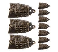 Mikinona Lot de 16 Pendentifs Clochettes Décoratives en Cuivre Doré Antique, Miniature Feng Shui Motif Dragon, pour Fabrication de Bijoux, Décorations Suspendues et Carillons