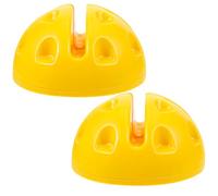 Mikinona Lot de 2 Bases de Poteaux D'agilité Jaunes, Accessoires Légers pour Entraînement Football et Basketball, Socles Mobiles Anti-Glisse pour Équipement de Terrain Sportif