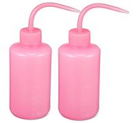 Mikinona Lot de 2 Bouteilles Souples en Plastique de Nettoyage pour Cils 250 Ml Bec Coudé pour Maquillage et Lavage et Portable Flacons de Rinçage pour Yeux et