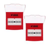 Mikinona Lot De 2 Boutons Alarme Incendie Manuels avec Réinitialisation Rapide Interrupteur d'urgence pour Système De Sécurité Maison Hôtel Bureau