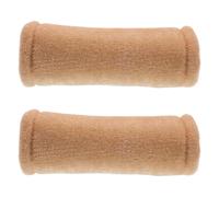 Mikinona Lot de 2 Coussinets D'aisselle en Tissu Pelucheux pour Béquilles, Rembourrage Élastique Bras, Couleur Beige Clair, Lavables et Confortables, Accessoires Santé pour Mobilité
