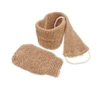Mikinona Lot De 2 De Bain En Jute Pour Le Bande Nettoyante Exfoliante Pour Les Bras Les Jambes La Poitrine Et Le